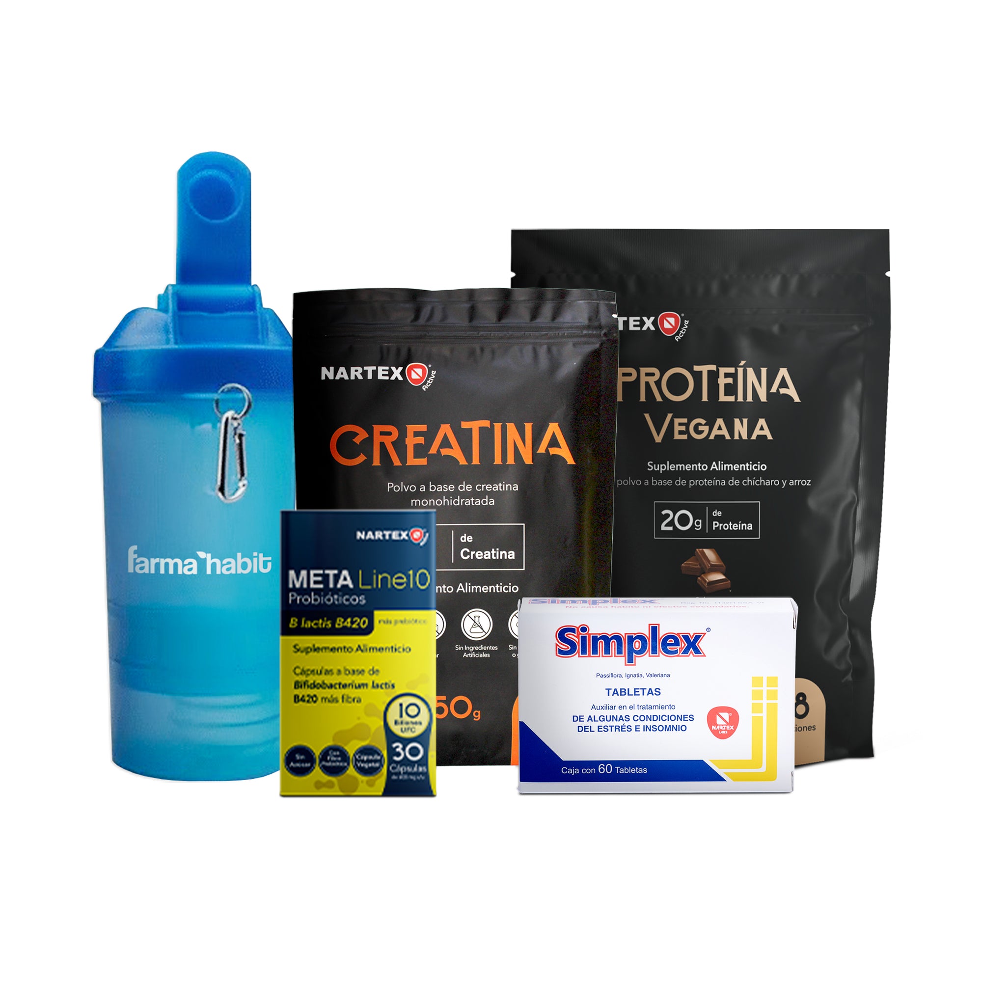 Propósitos Saludables Kit (Proteína/Creatina/Metaline/Simplex 60)