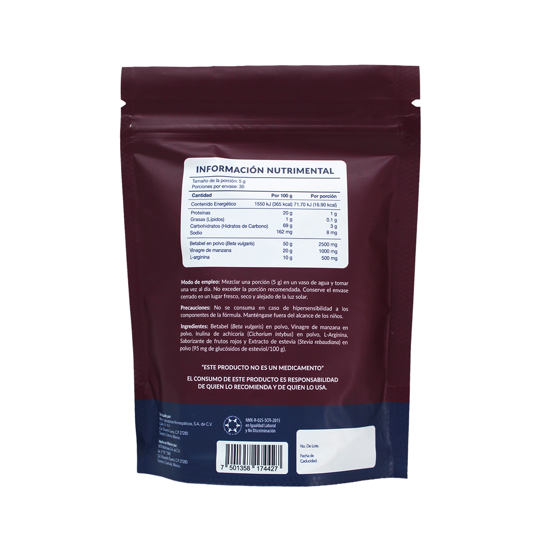 Betabel + Vinagre de manzana y L-arginina