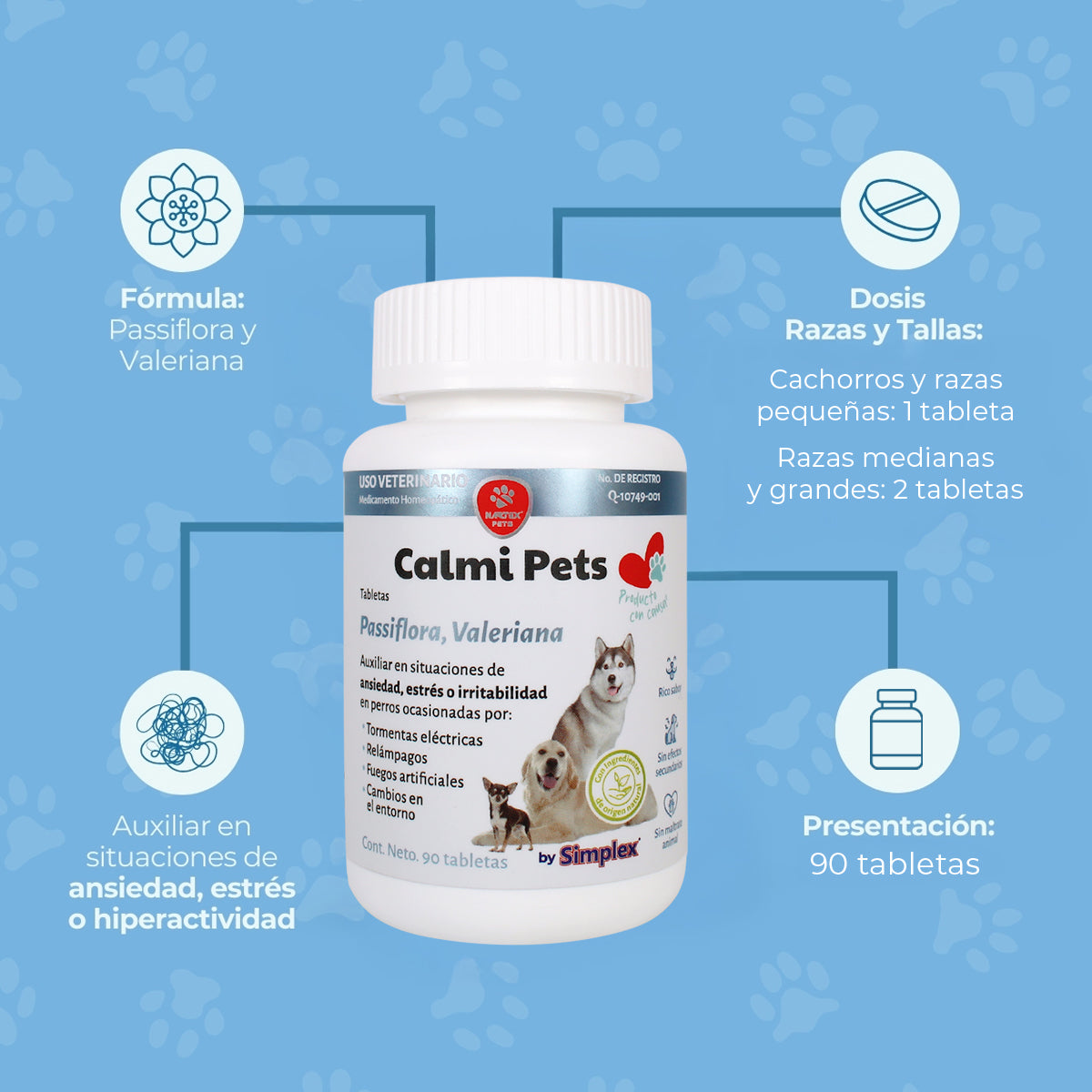 Calmi Pets Bote 90 tabletas