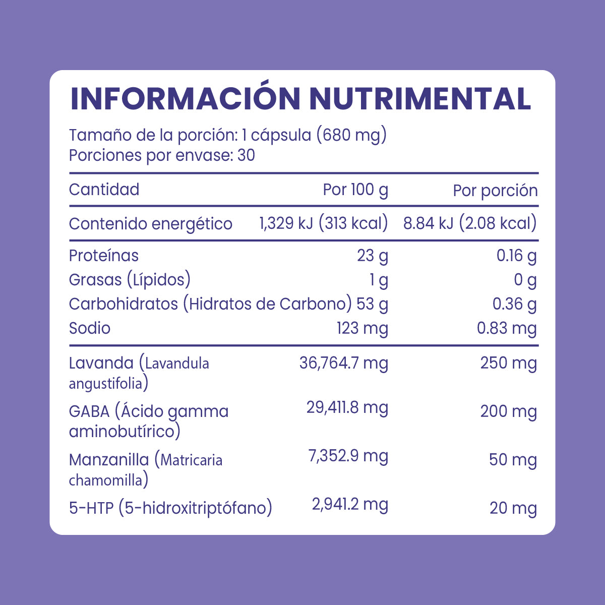 Lavanda 5-HTP Gaba,Manzanilla